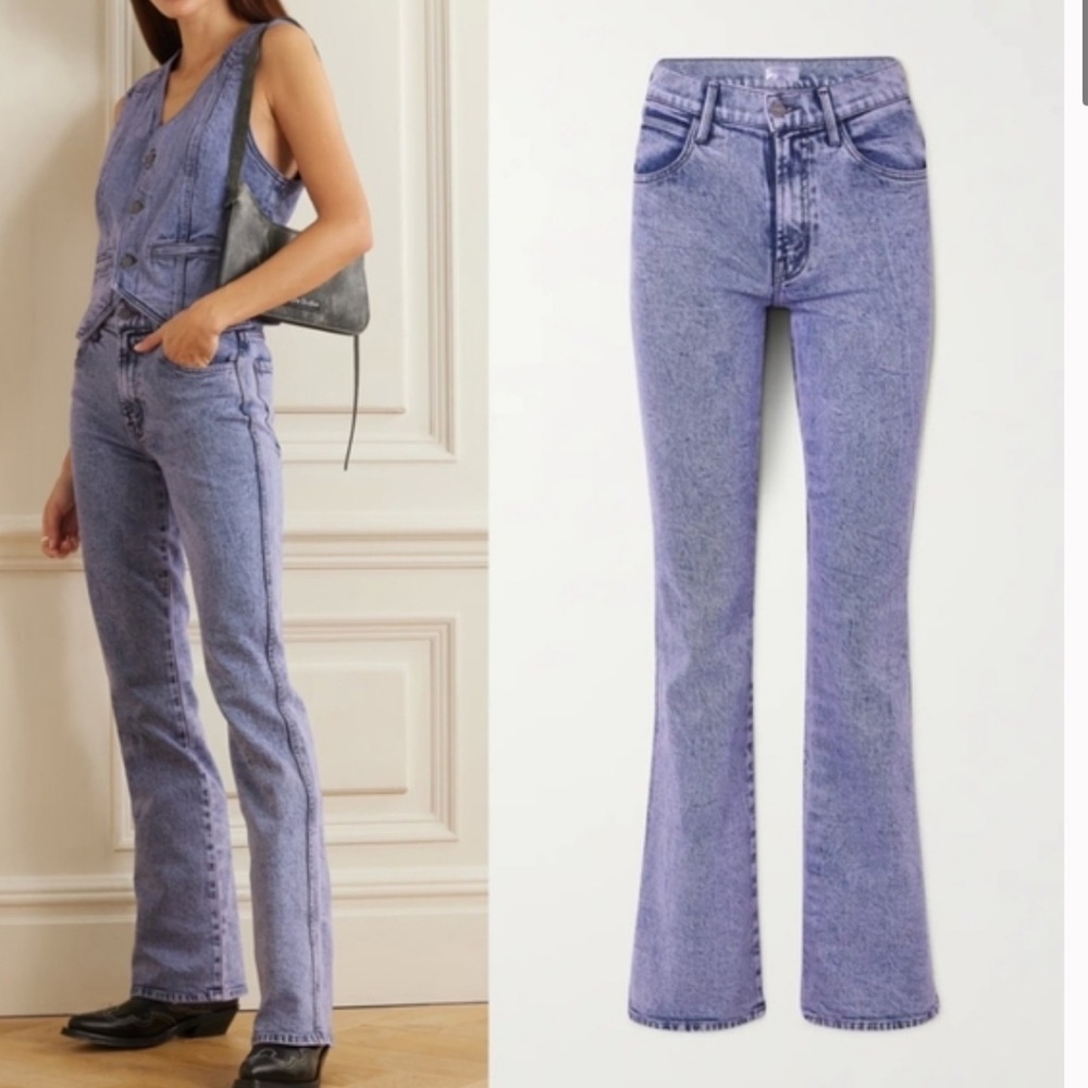 MOTHER The Desperado Heel High Rise Flare Jean in acid trip size 30